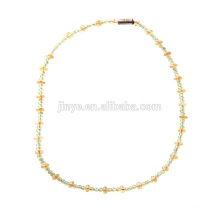 Boho style Natural Golden Healing Crystal Stone Necklace